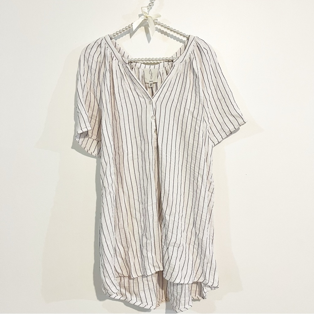 Joie Classic Dotted Pinstripe Blouse NWT